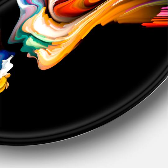Designart - Kissing Minds Graphic Art' Abstract Circle Metal Wall Decor